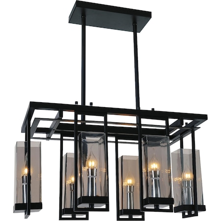 Cwi Lighting Vanna 6 Light Up Chandelier With Black Finish 9858P27-6-RC-101
